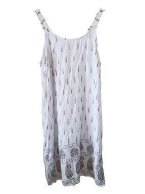 Lapogee White Patterned Sleeveless Slip Dress